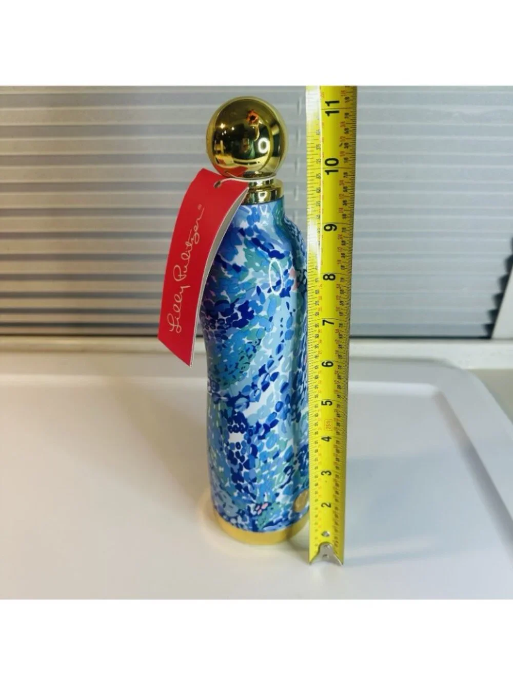 Lilly Pulitzer Squeeze The Day Water Bottle Turquoise Blue Vibrant Floral 16 Oz
